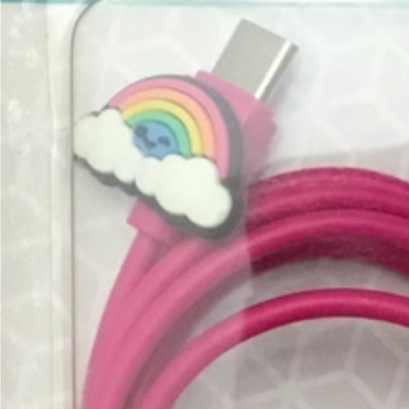 Pink Rainbow USB C Cable - Picture 2 of 2